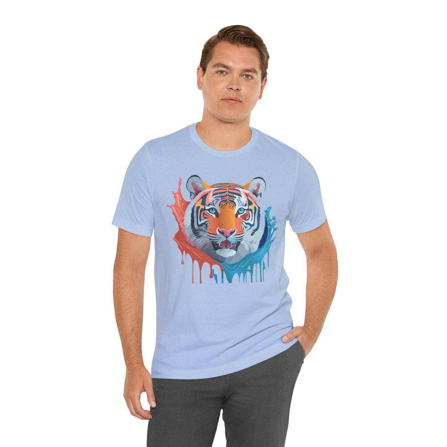 Unisex Tiger Tee, Animal Shirt, Tee Shirt with Tiger, Art T-Shirt, Animal Tees, Big Cat Shirt, Art Design T-Shirt 5
