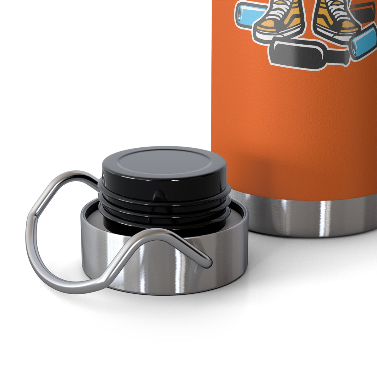 22oz Copper Insulated Water Bottle with Cartoon Design - CV48