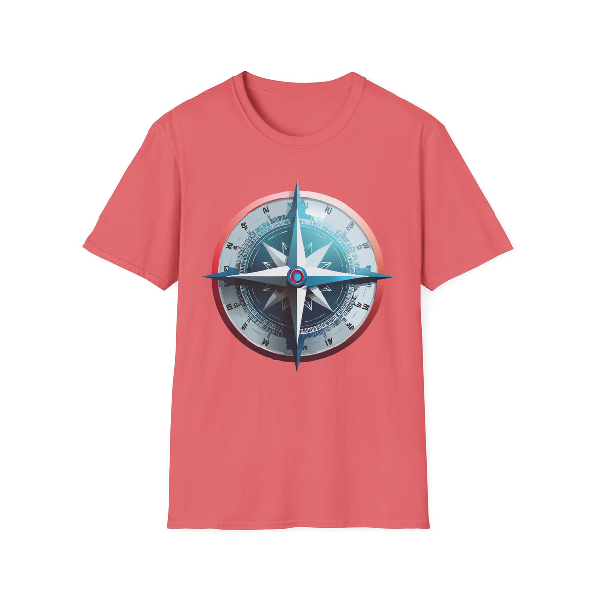 Nautical Compass Graphic T-Shirt | Vintage Compass Travel Graphic Design Unisex 100 Cotton Gildan T-Shirt