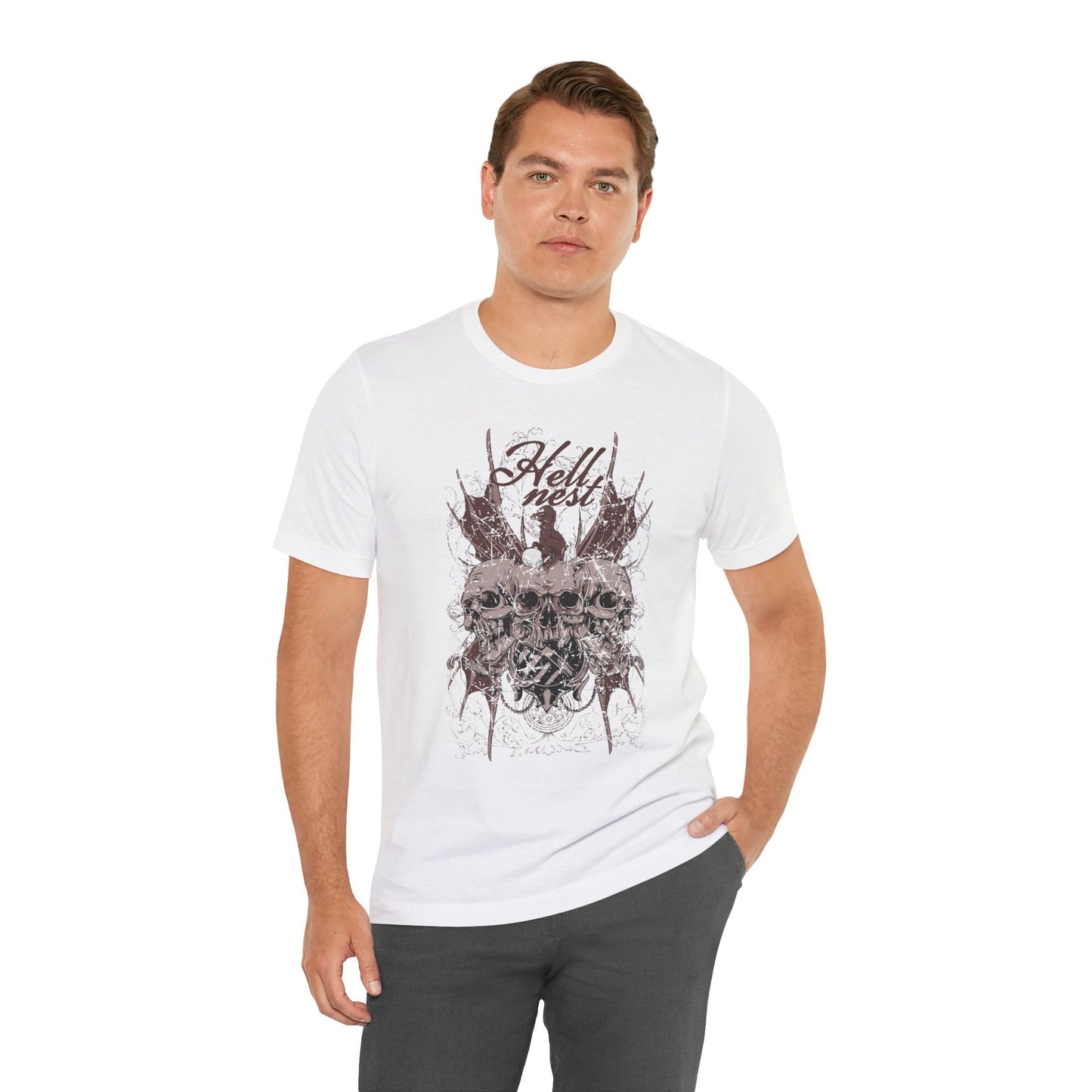 Skull Cluster graphic tee Gothic skulls grunge floral design