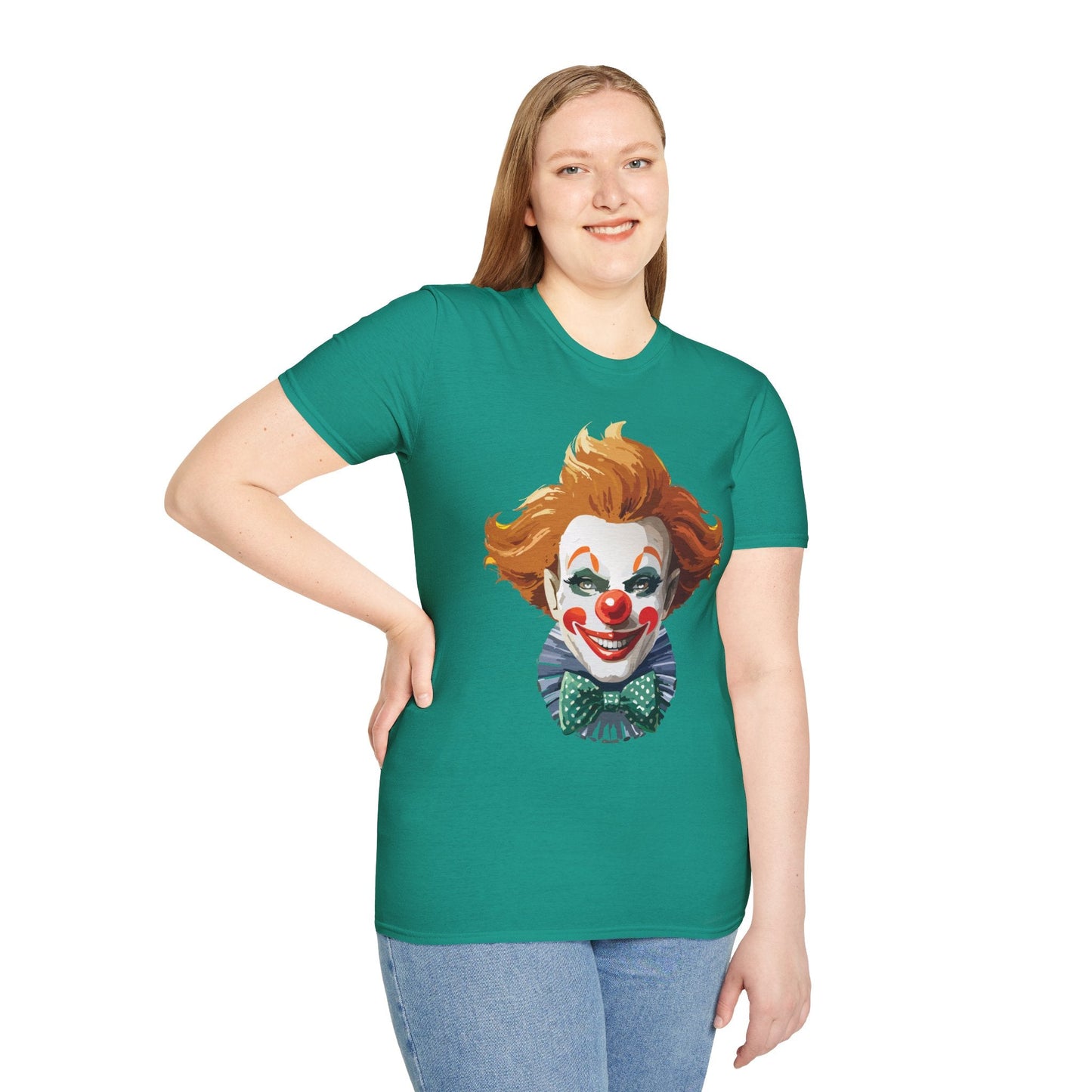 Clown Theme T Shirt Funny Man Circus Scary Man Unisex Gildan Softstyle Graphic Tee Everyday Wear
