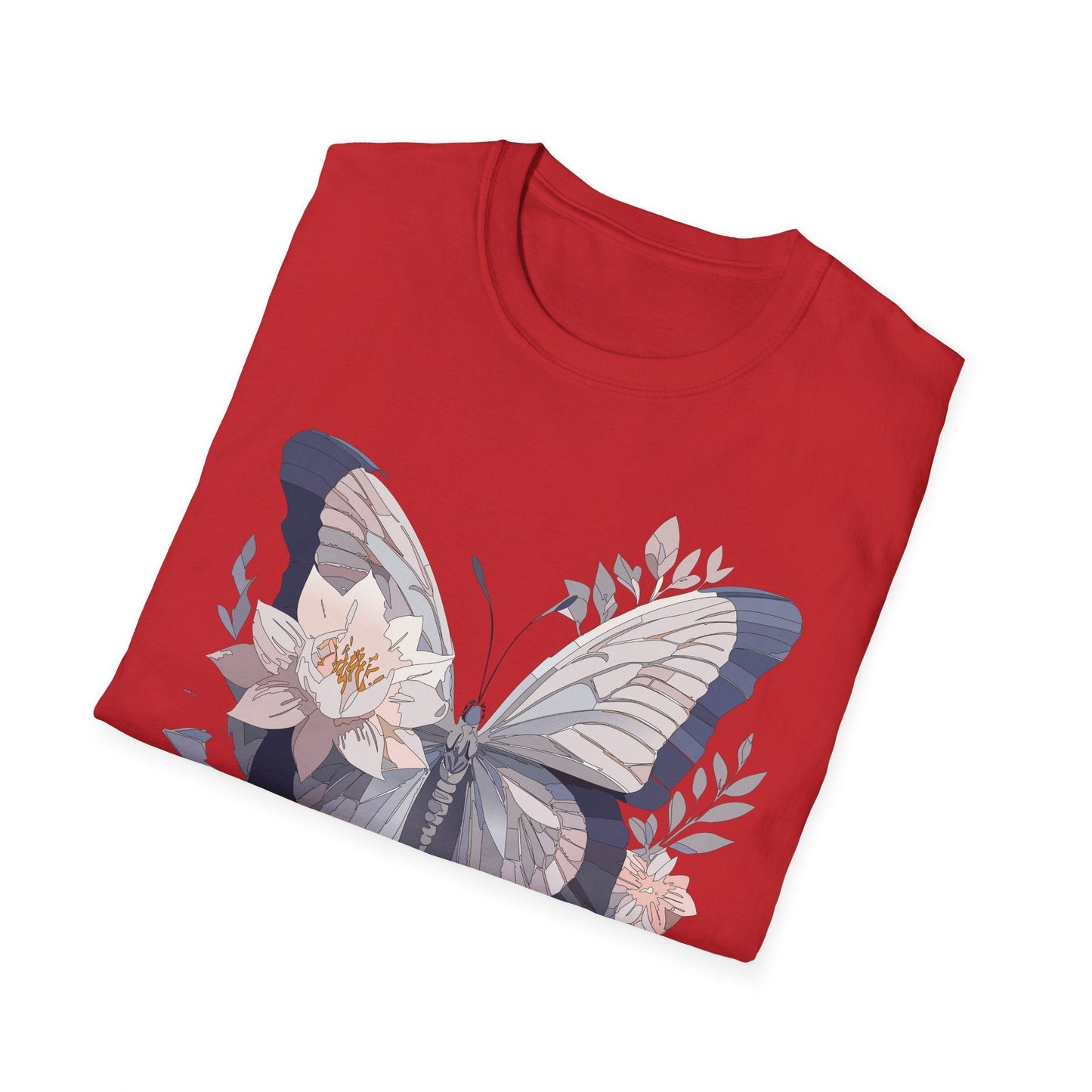 Butterfly T Shirt Unisex Monarch Print Softstyle Cotton Tee for Everyday Comfort