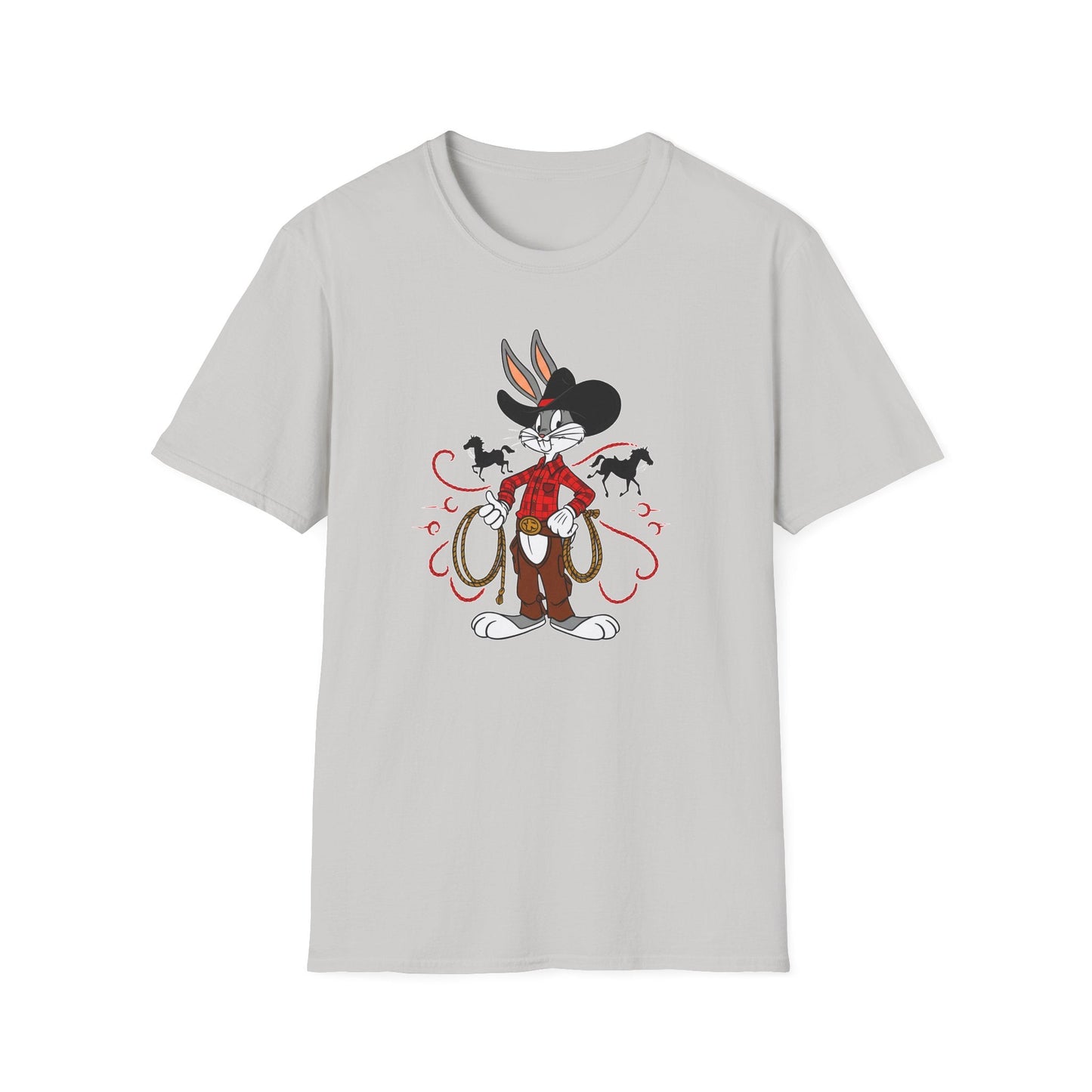 Bugs Bunny Unisex T Shirt Cartoon Design Graphic Tee Gildan Softstyle 64000 Artwork