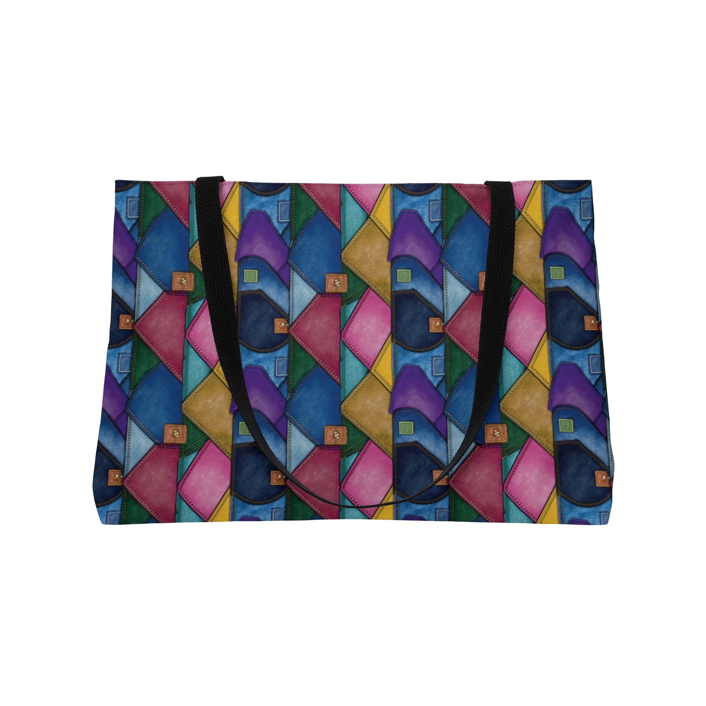 Denim Print Yoga Bag High-Quality 100% Spun Polyester 24x13 Canvas Gym Bag 34