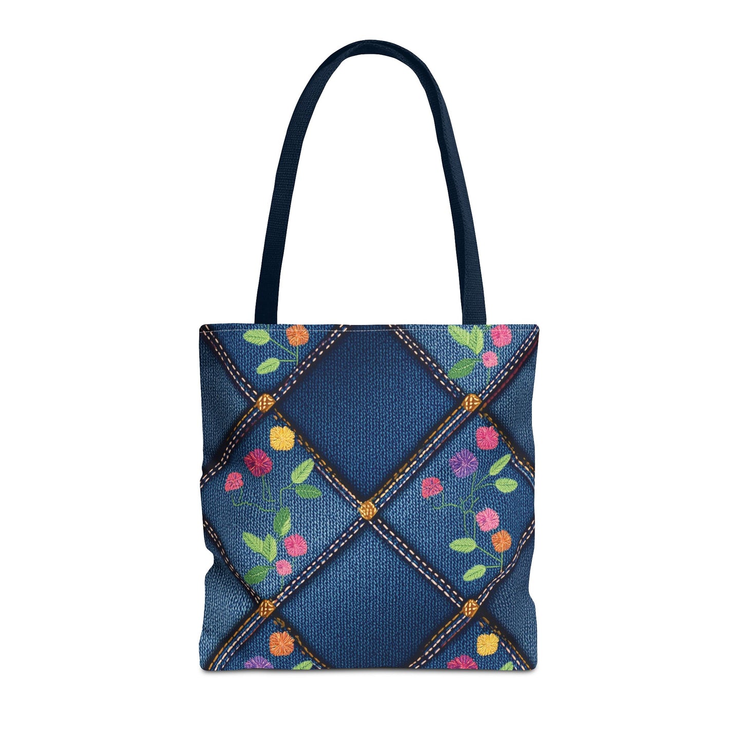 Denim Fabric Imitation Print Unisex Canvas Bag Poly Spun 3 Sizes Tote Bag 124