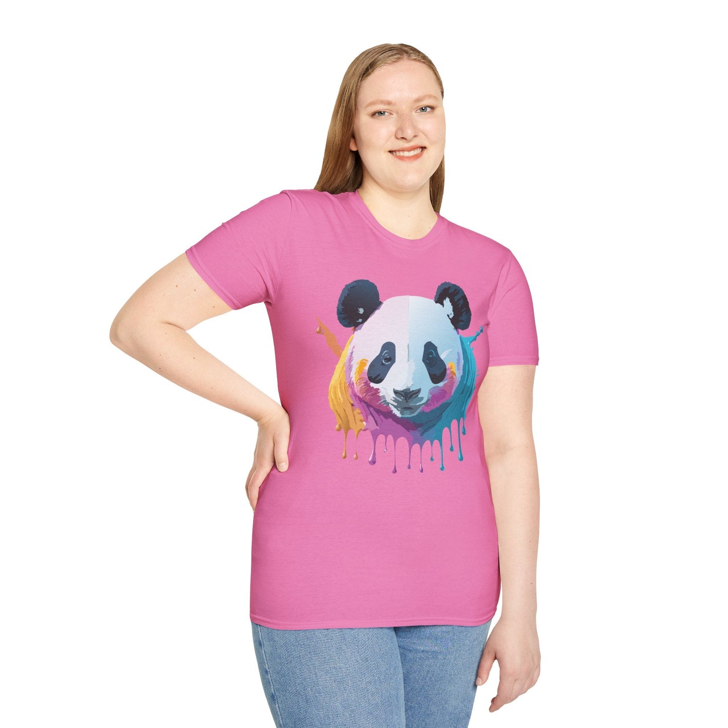 Panda Shirt Unisex T Shirt Softstyle Gildan 64000 100 Percent Ring Spun Cotton Animal Tee