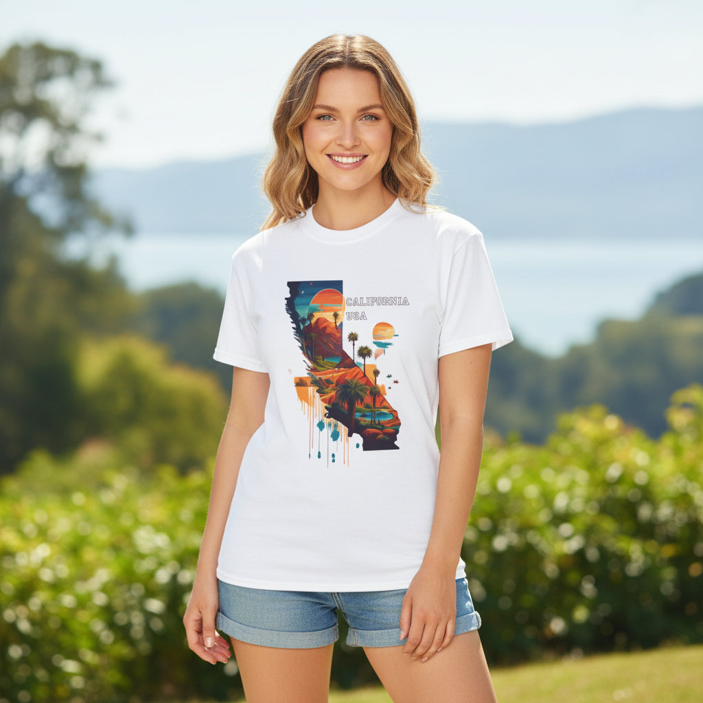 California Graphic Unisex Cotton T‑Shirt 2