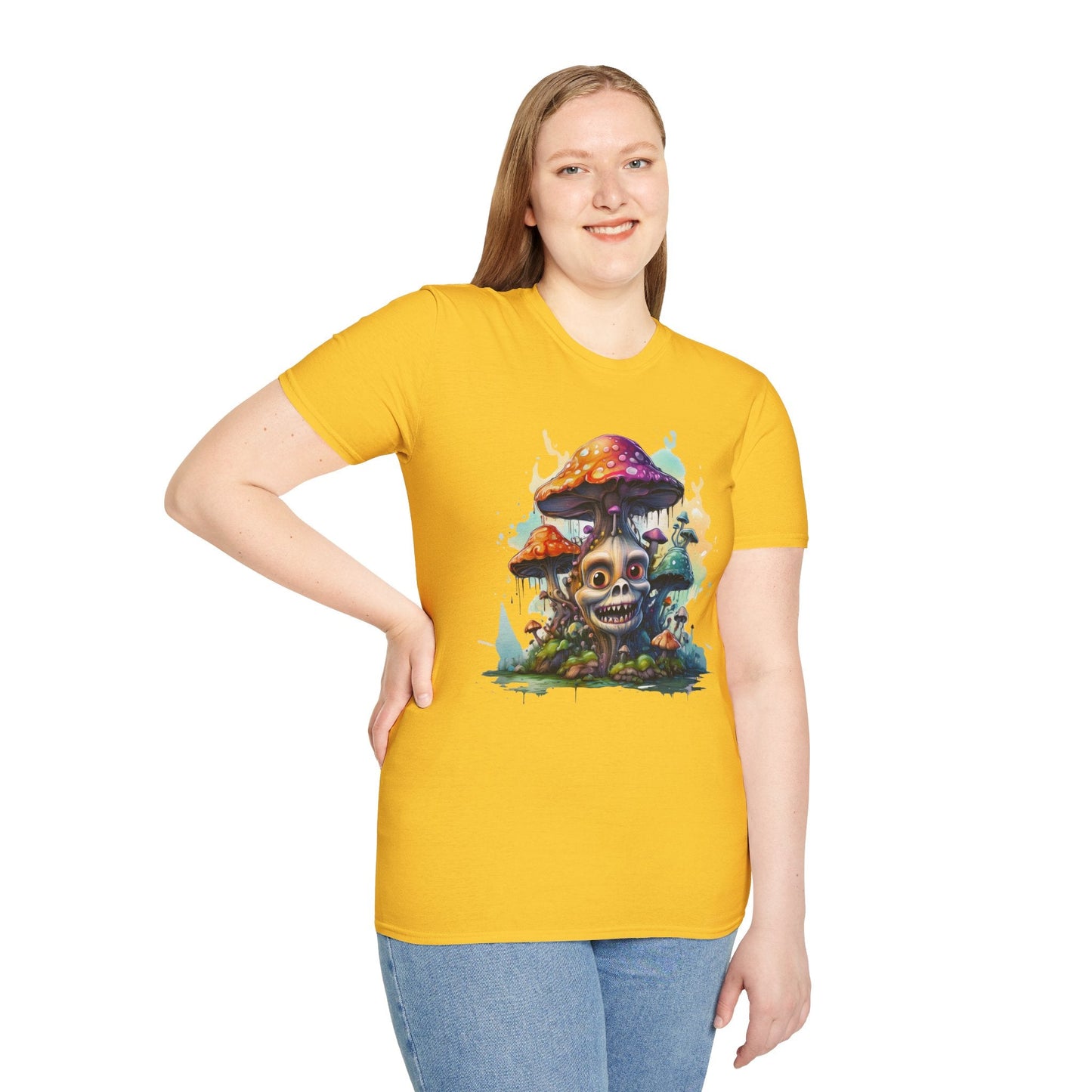 Mashroom Tee Shirt Unisex Graphic Mashroom Tee Fun Fungus Design Softstyle 64000