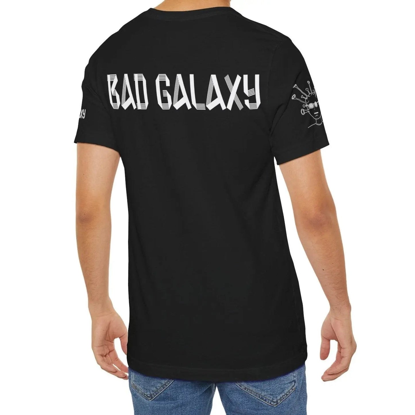 Tee Shirt With Alien From Bad Galaxy 100 Percent Cotton Eco Friendly Inks Made In USA