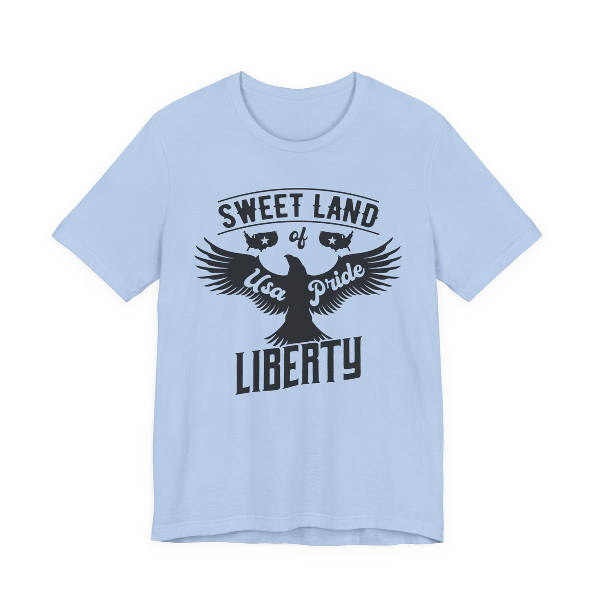 Sweet Land of Liberty eagle graphic T-Shirt USA pride typography Unisex Cotton a4