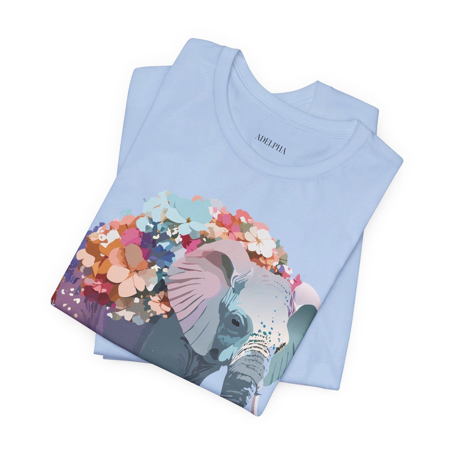 Adelpha Elephant Graphic Tee Unisex Short Sleeve Vintage Inspired Art Design Collection