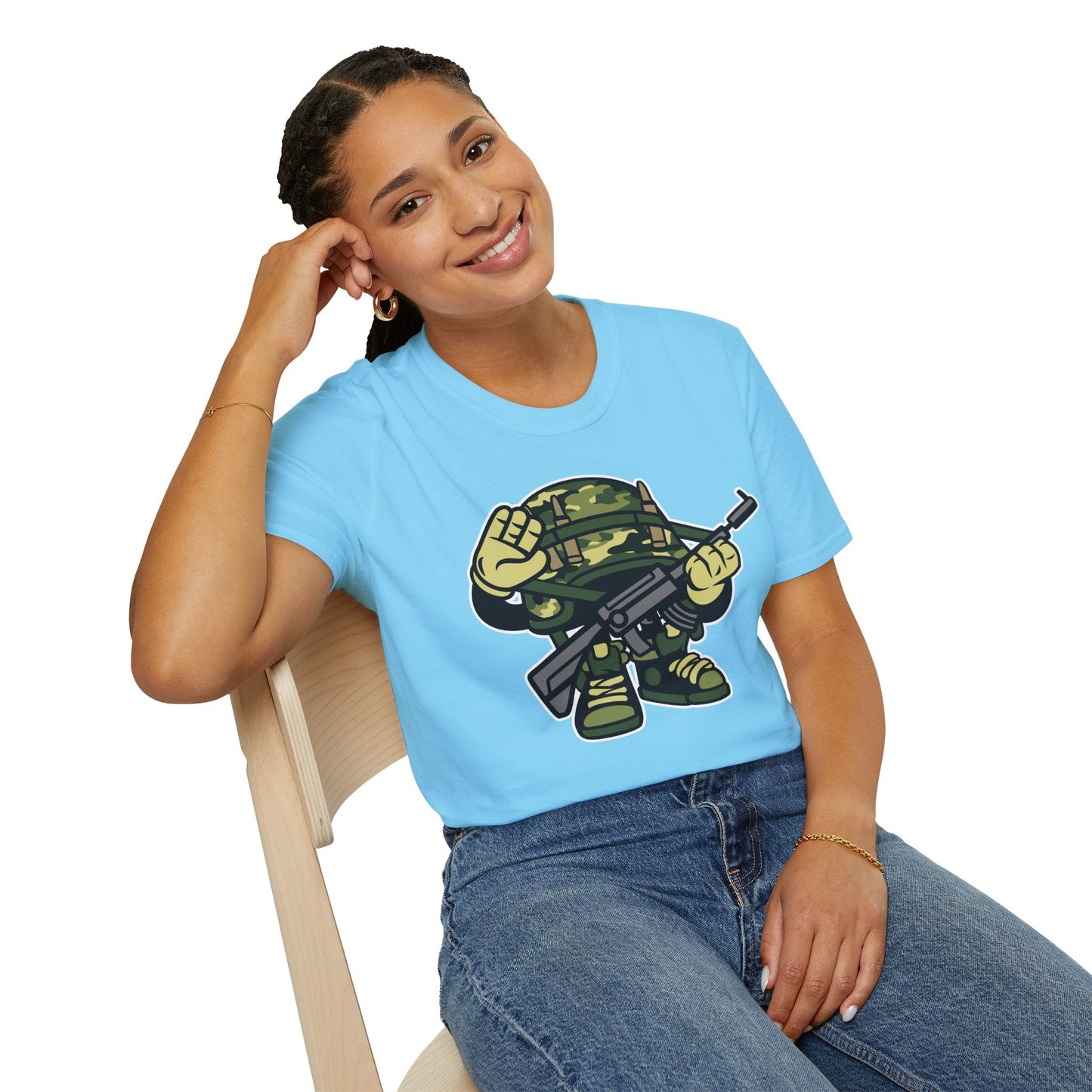 Cartoon T Shirt Animation Tee Funny Art Design Unisex Softstyle 64000 Lightweight Cotton Tee