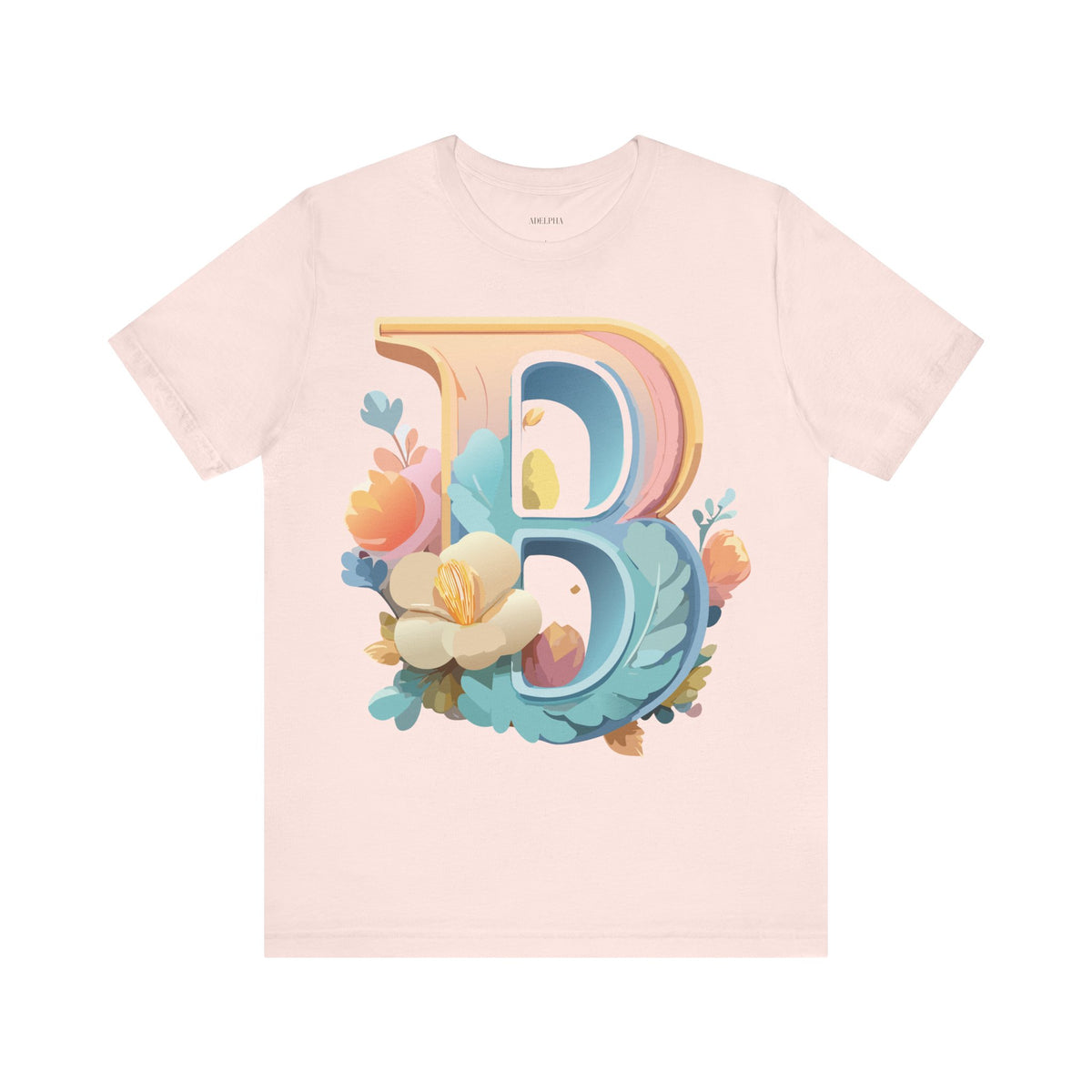 Letter B Graphic Unisex Cotton Bella+Canvas Tee with Art Letter Design