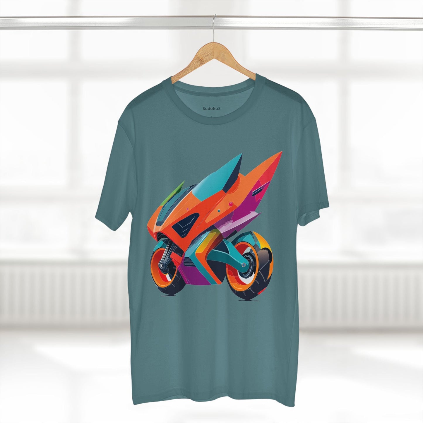 Moto Bike Graphic Unisex 100 Cotton Staple Tee 2