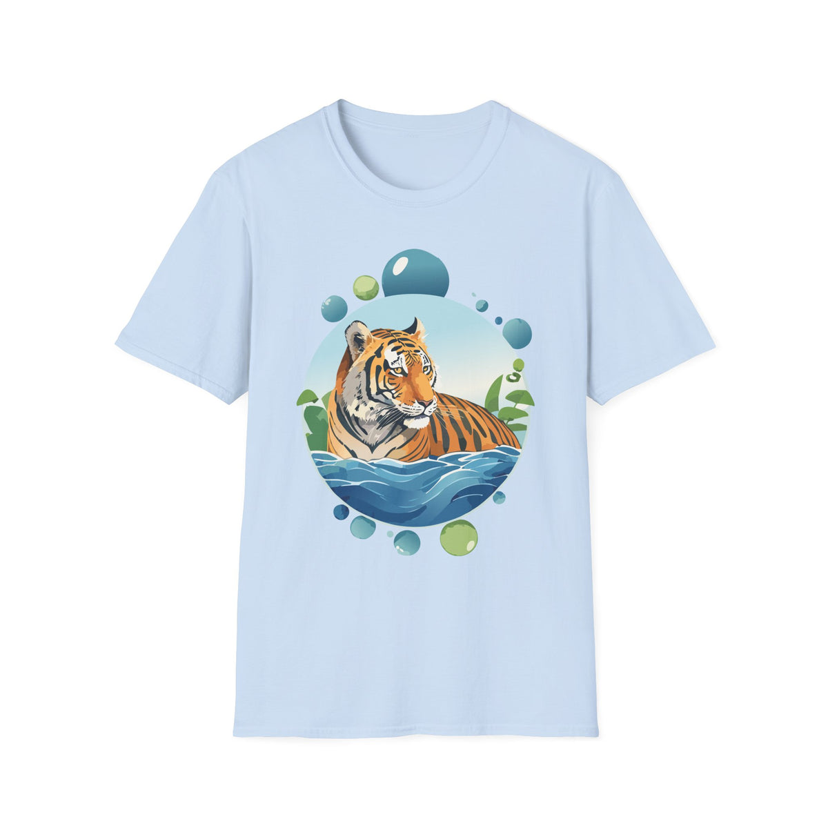 Tiger Portrait T-Shirt | Watercolor Jungle Circle Design
