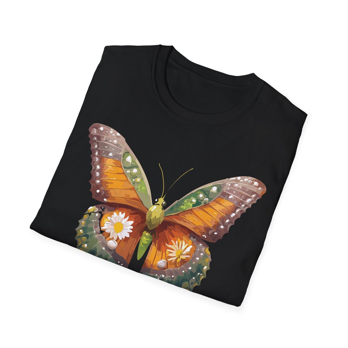 Butterfly T Shirt Unisex Monarch Shirt Gildan Softstyle 64000 100 Percent Ring Spun Cotton