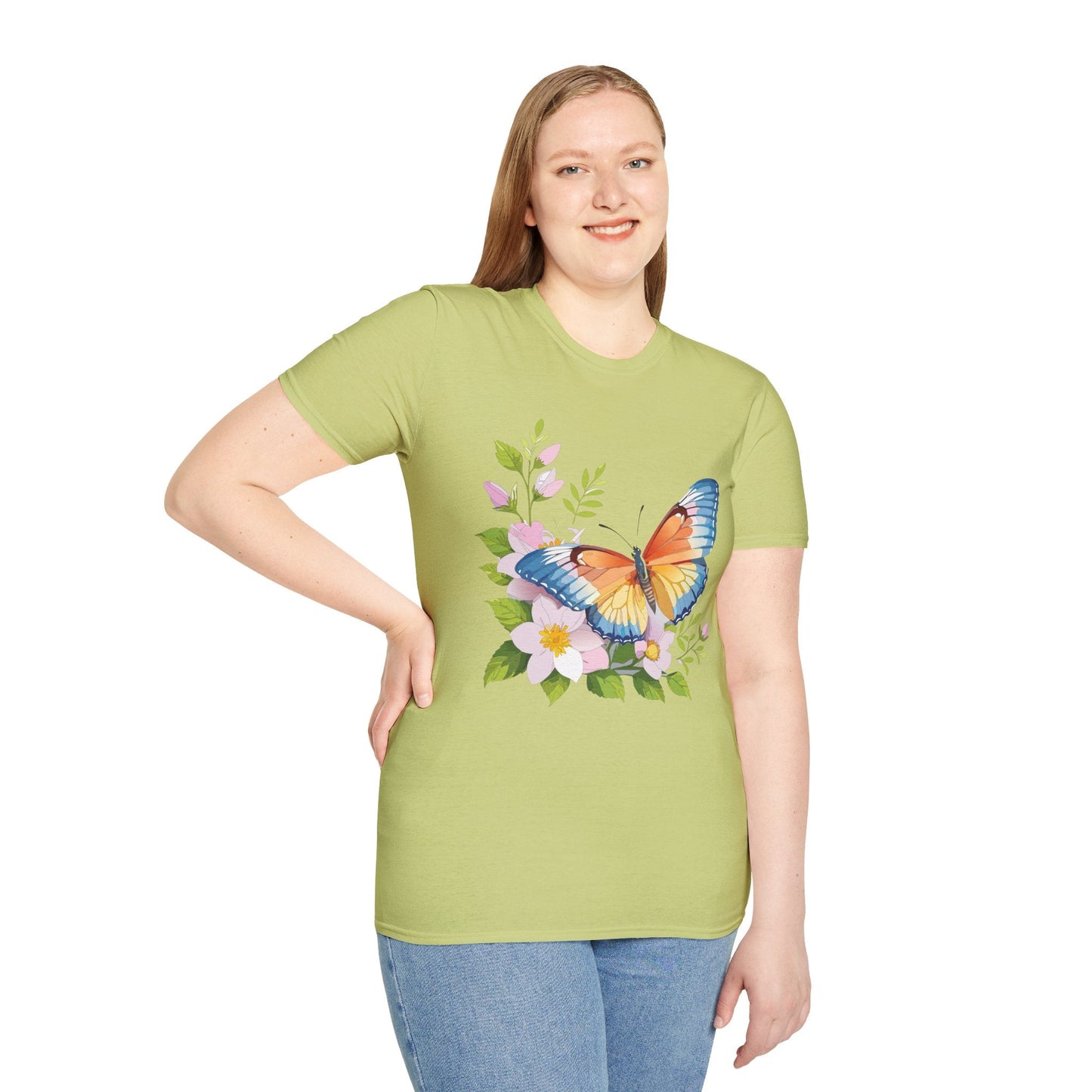 Butterfly T Shirt Unisex Monarch Design Gildan Softstyle 64000 Ring Spun Cotton Tee