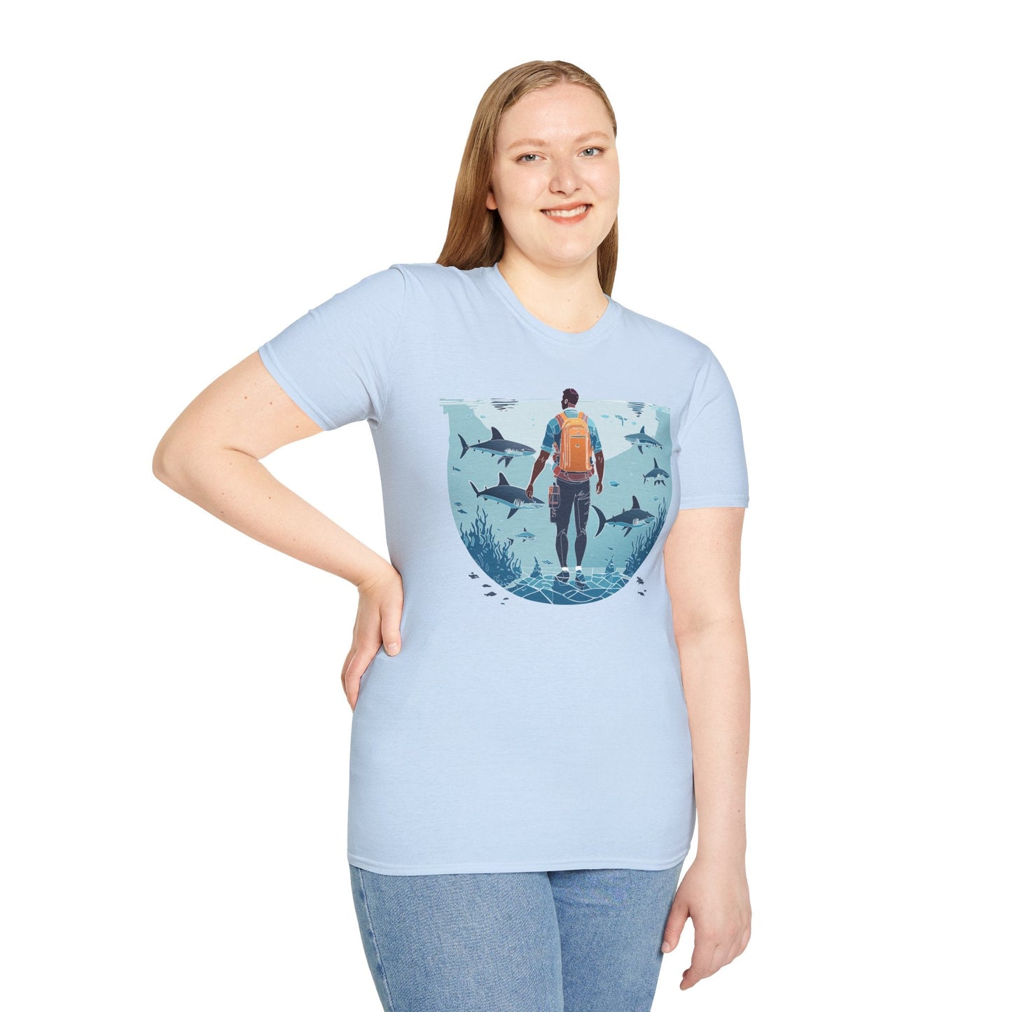 Ocean Tee Shirt Unisex Softstyle T Shirt With Ocean Art Design U Boat Theme Graphic Artwork Edition