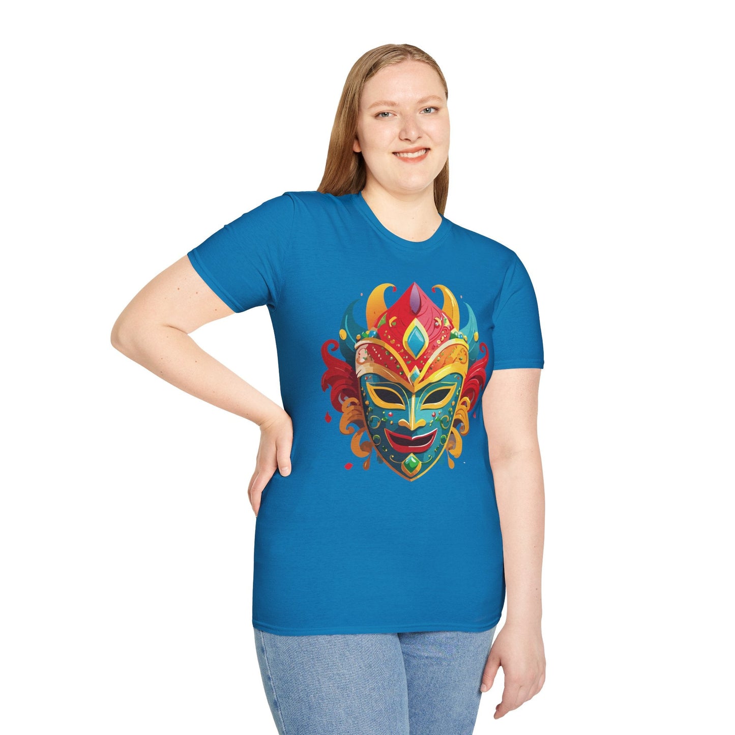 Mask Graphic Unisex Cotton Masquerade Design Artwork Tee 15