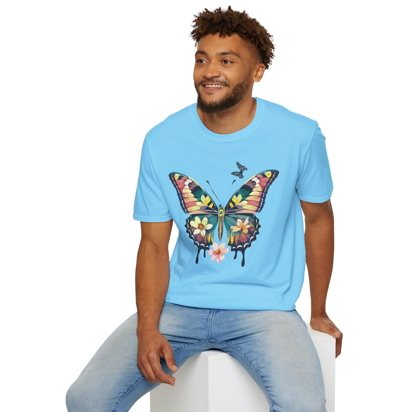 Butterfly T Shirt For Unisex Softstyle 64000 Short Sleeve Monarch Butterfly Tee Design