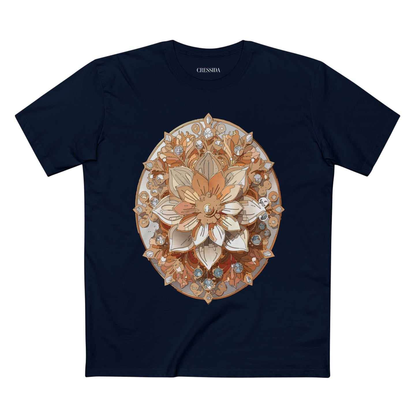 Floral Graphic T-Shirt Unisex 100 Cotton Art Design with Antique Flowers Tee 13
