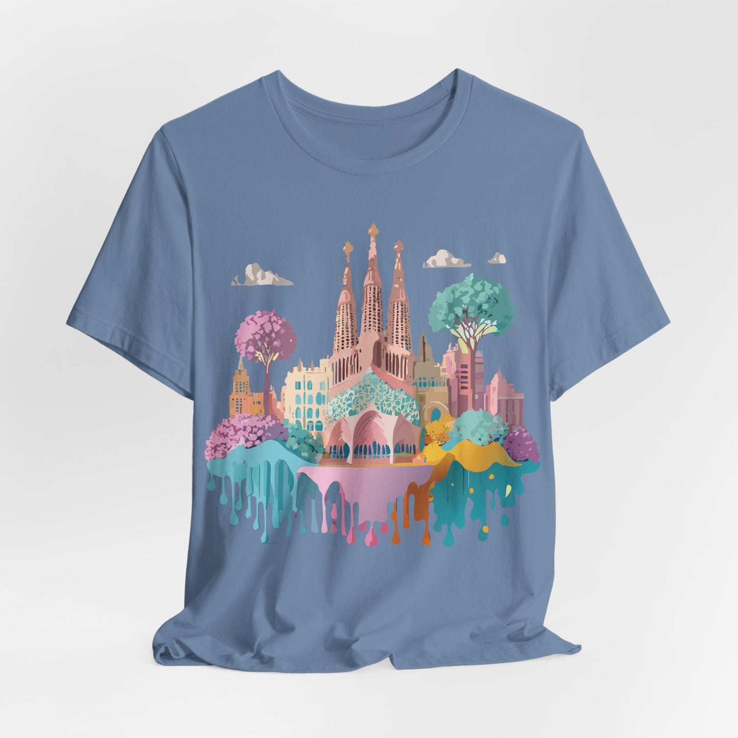 Barcelona Tourist Shirt Unisex Graphic Tee Featuring Original Vintage Art Adelpha