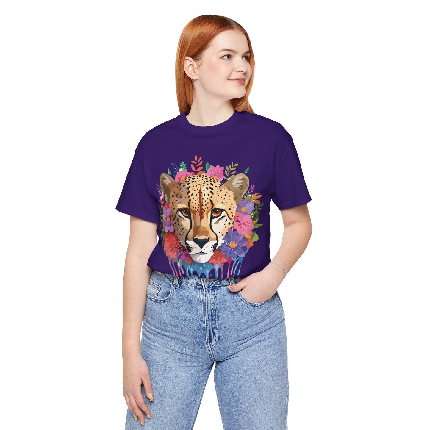 Adelpha Cheetah Graphic Tee Unisex Short Sleeve Art Shirt Original Artwork