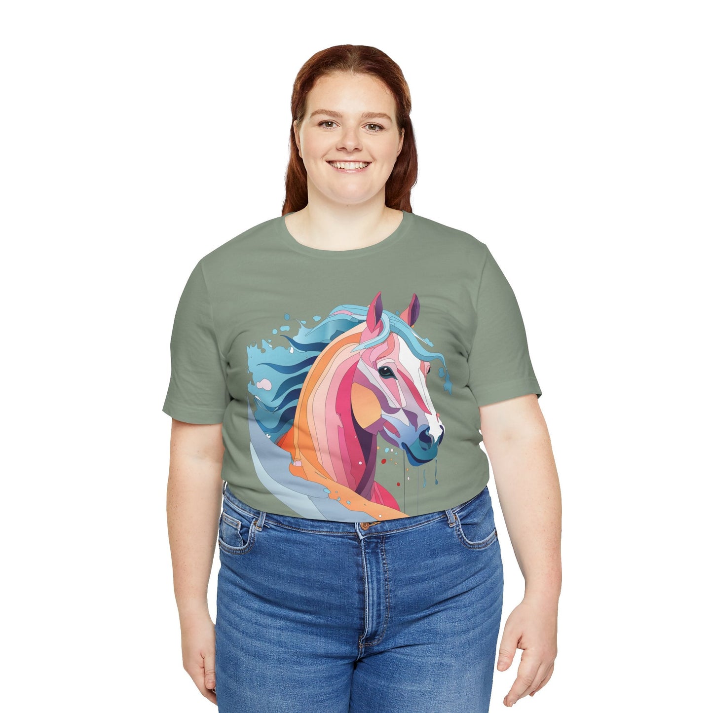 Unisex Animal Tee Shirt With Art Design Wild Animals Short Sleeve Premium Comfort Fit