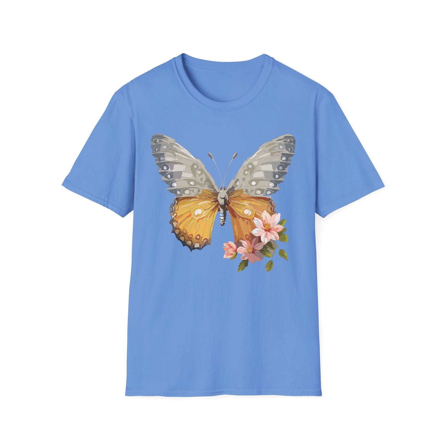 Unisex Butterfly T Shirt Monarch Print Softstyle Cotton Tee Gildan 64000 Lightweight Comfort