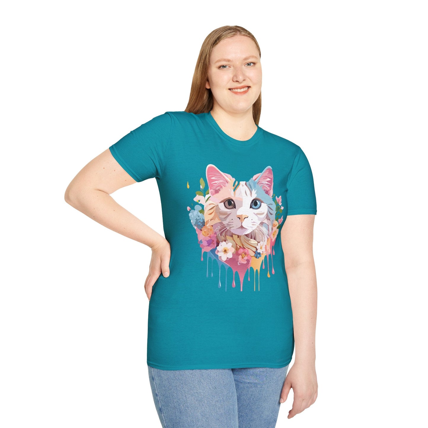 Cat Shirt Unisex Softstyle Tee 100 Percent Ring Spun Cotton Kitten Tee
