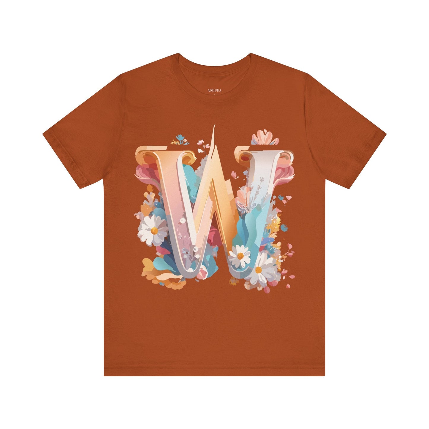 Letter W Shirt Unisex Graphic Tee By Adelpha Vintage Inspired Art Short Sleeve Collection