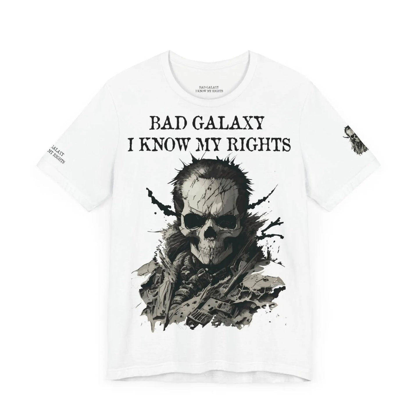 Skull T Shirt From Bad Galaxy Made To Order Cotton Tee With Eco Friendly Inks USA