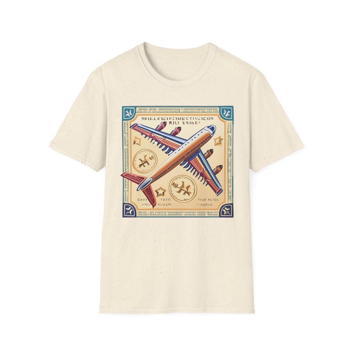 Aviator Vintage Plane T-Shirt — Retro Travel Aircraft Design Travel Post Graphic Design Unisex 100 Cotton Gildan T-Shirt