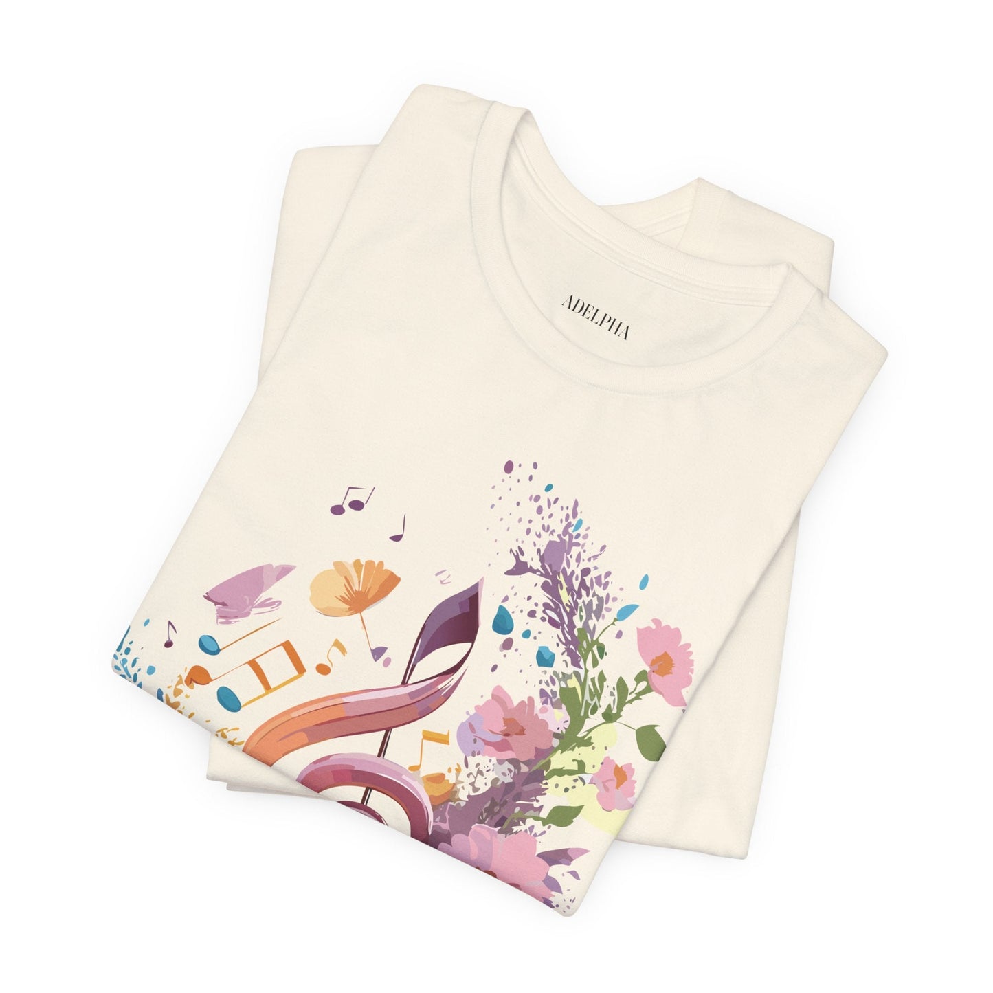 Music Graphic Unisex 100 Cotton Vintage Art with Musical Elements Tee 115