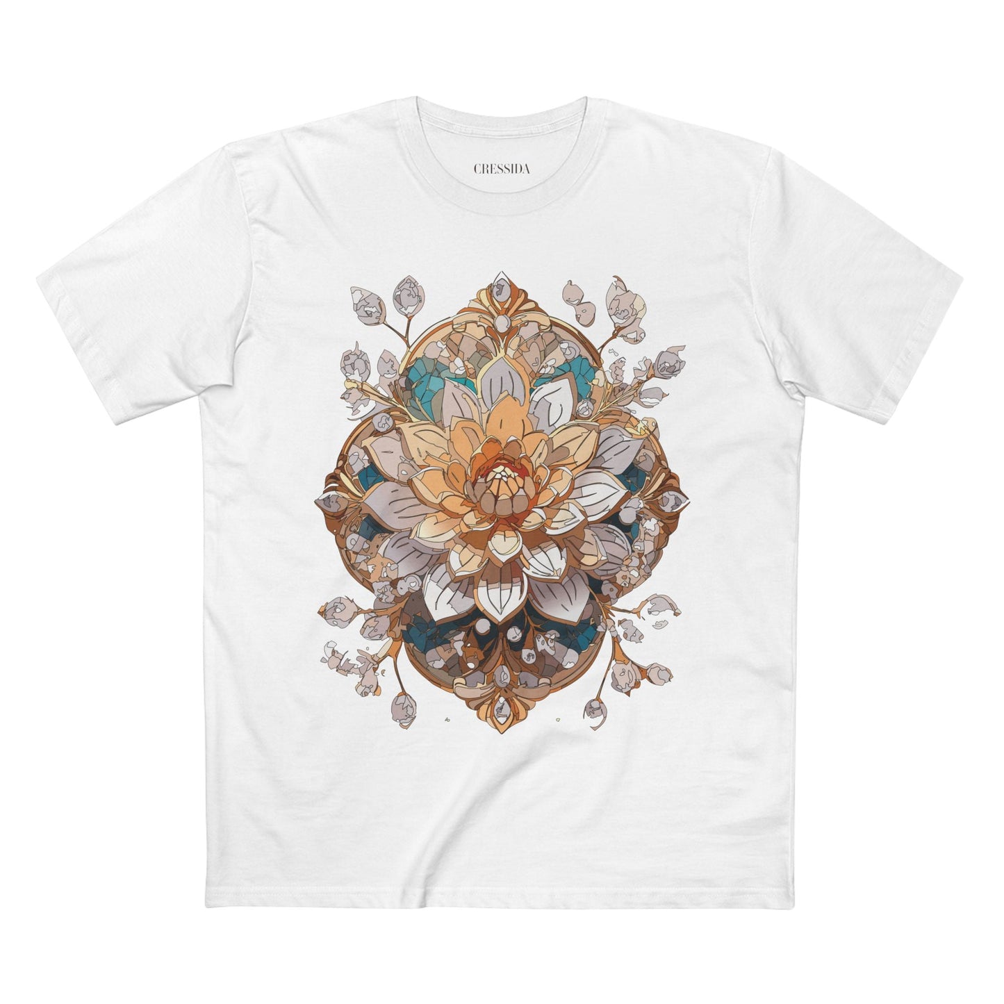 Floral Graphic T-Shirt Unisex 100 Cotton Art Design with Antique Flowers Tee 14