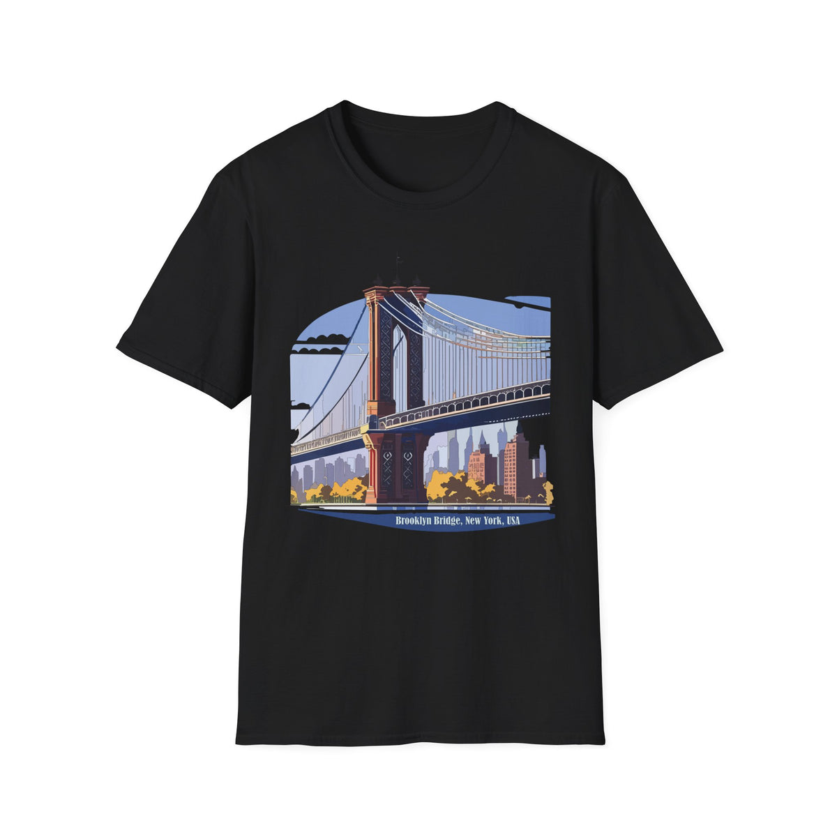 Brooklyn Bridge Illustration T-Shirt | NYC Skyline Graphic Tee