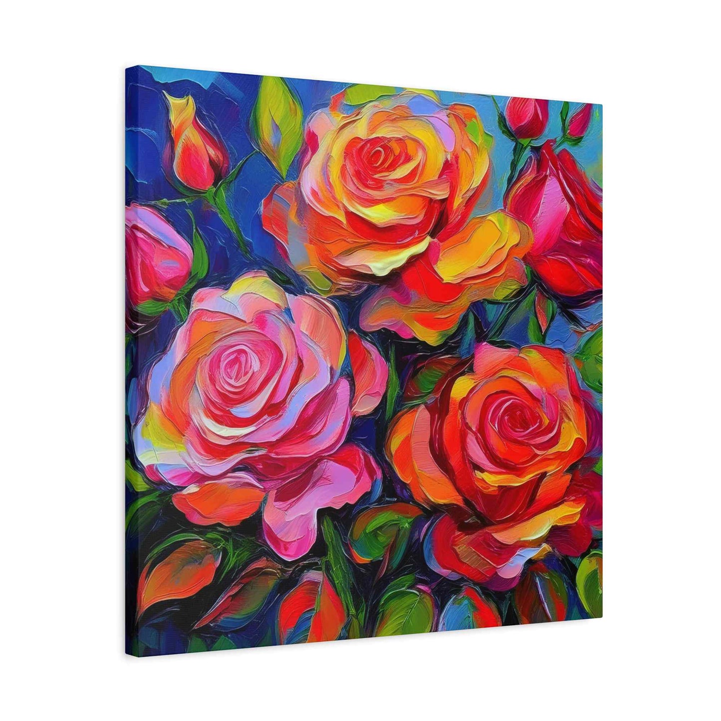 Orange Roses Print Canvas, Roses Oil Paint Print 20x20, 24x24, 30x30, 32x32, 36x36, Floral Art Design Print Non-Frame MC-18
