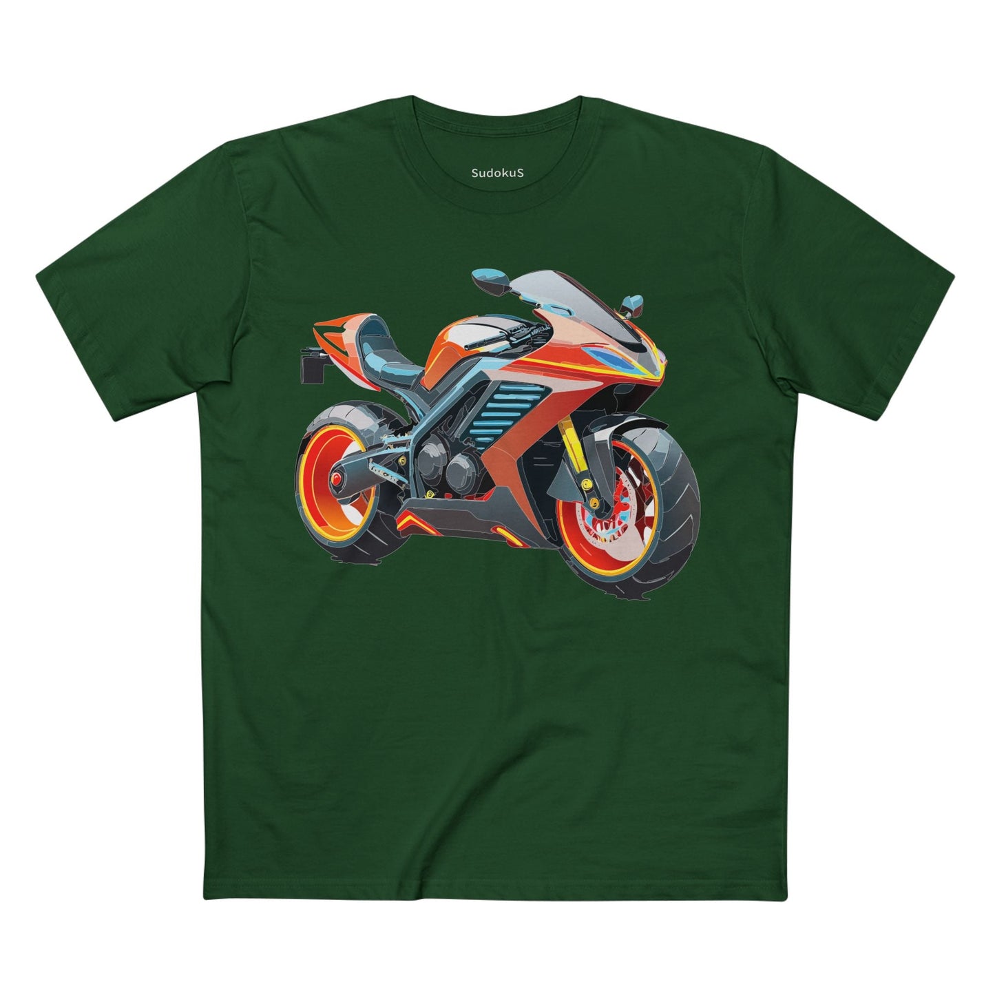 Moto Bike Graphic Unisex 100 Cotton Staple Tee 32