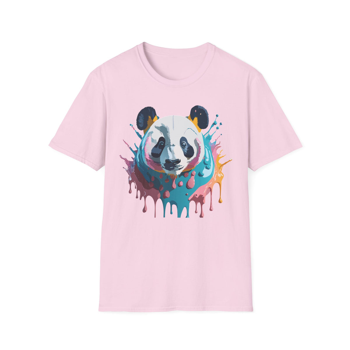 Colorful Watercolor Panda T-Shirt | Dripping Paint Panda Tee