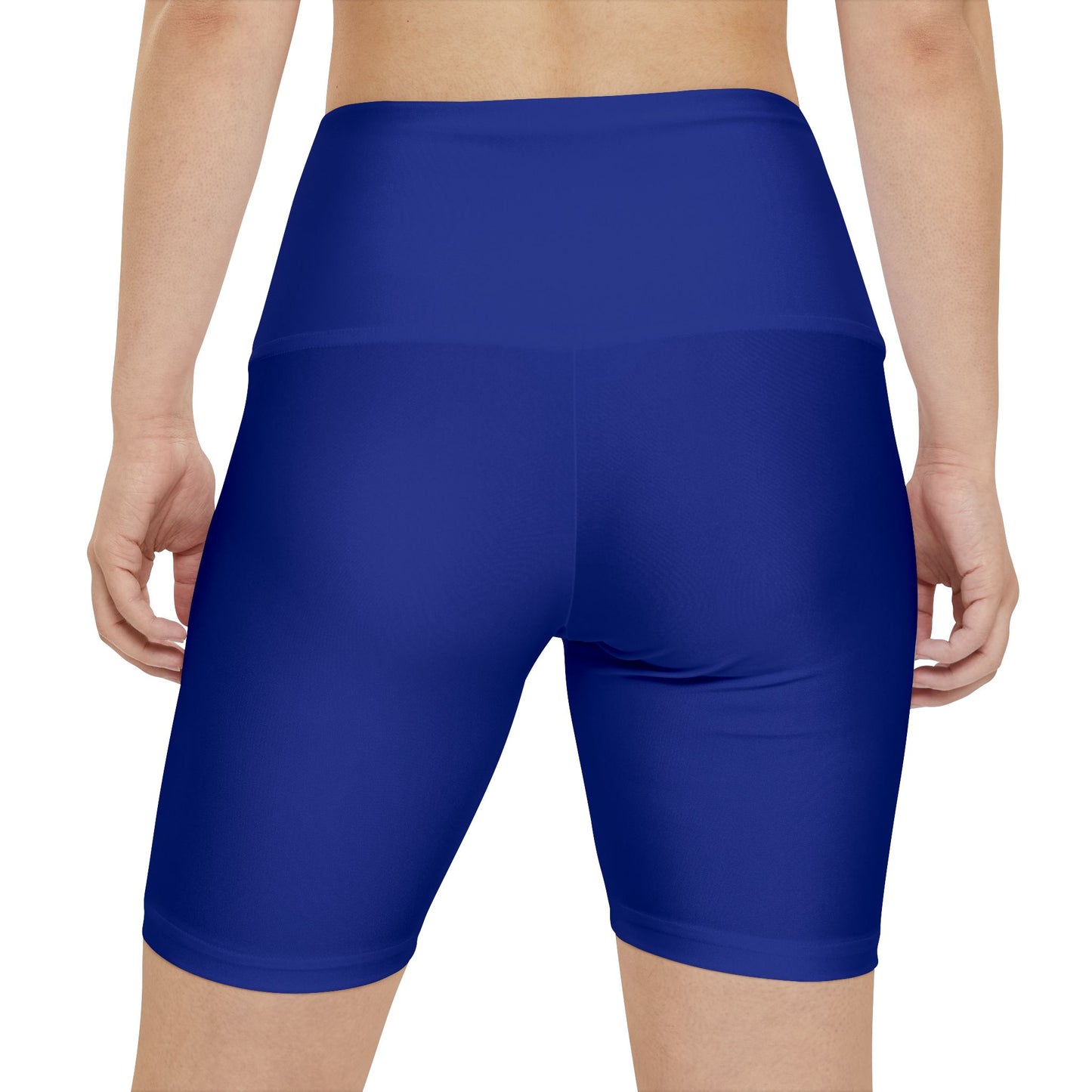 True Cobalt Women's Workout Shorts — Solid High-Waist Biker Shorts for Exercise & Everyday Wear