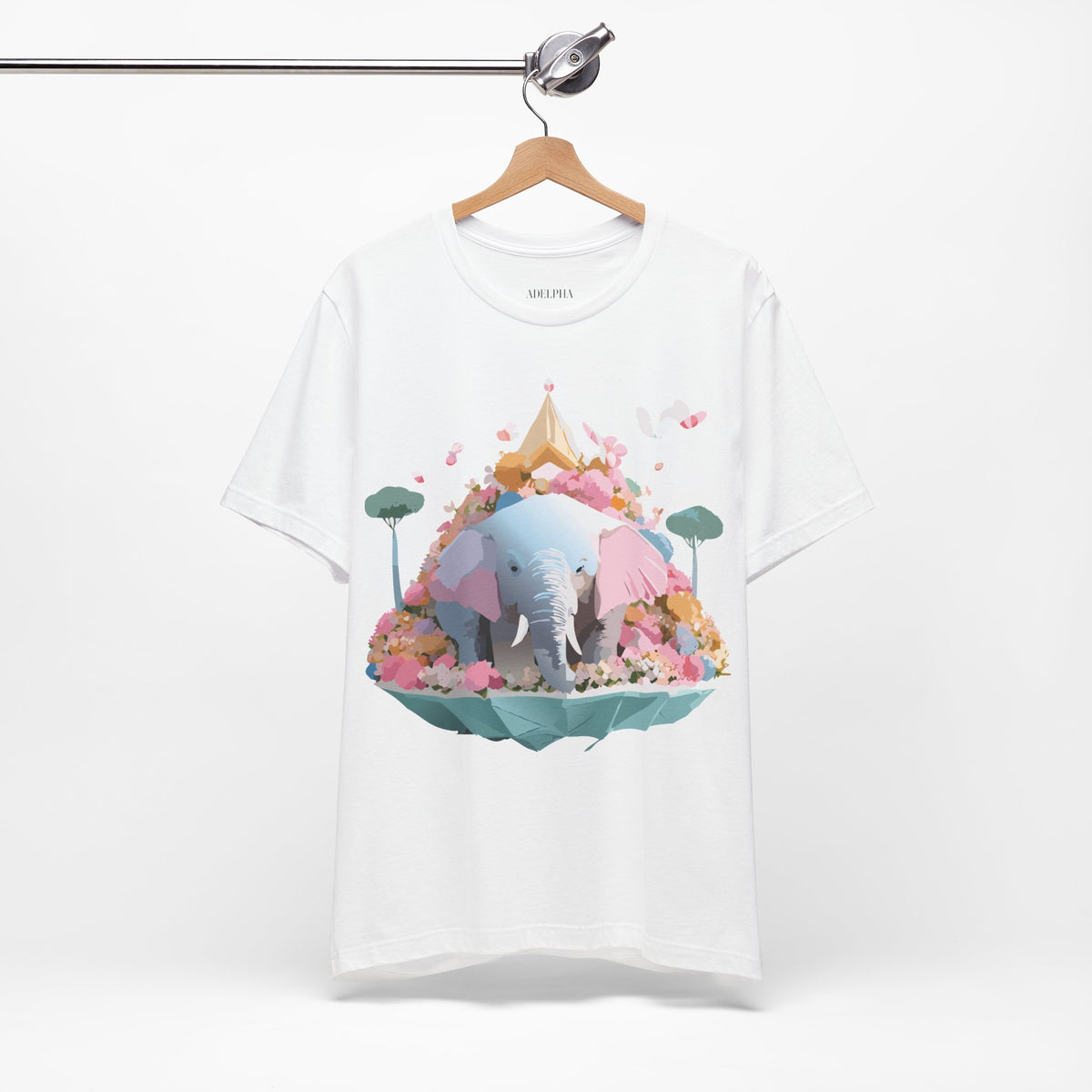 Elephant Graphic Unisex Cotton Bella+Canvas Tee with Art Animal Design d11