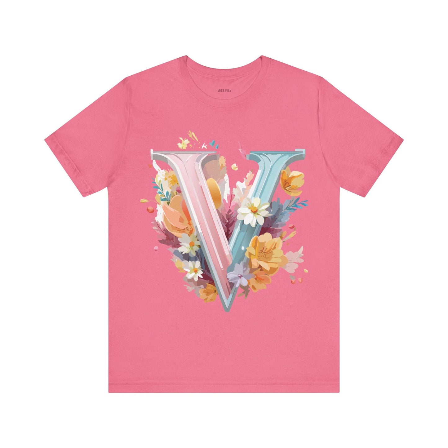 Letter V Shirt Graphic Tee Unisex Jersey Short Sleeve Adelpha Art Design Vintage Inspired