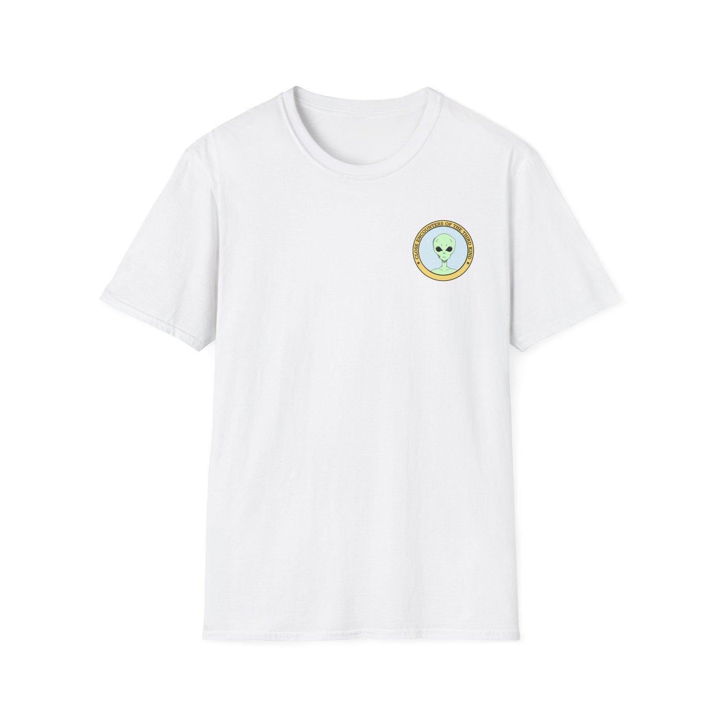 Alien Badge TShirt  Small Chest Logo I Believe Retro Space Tee