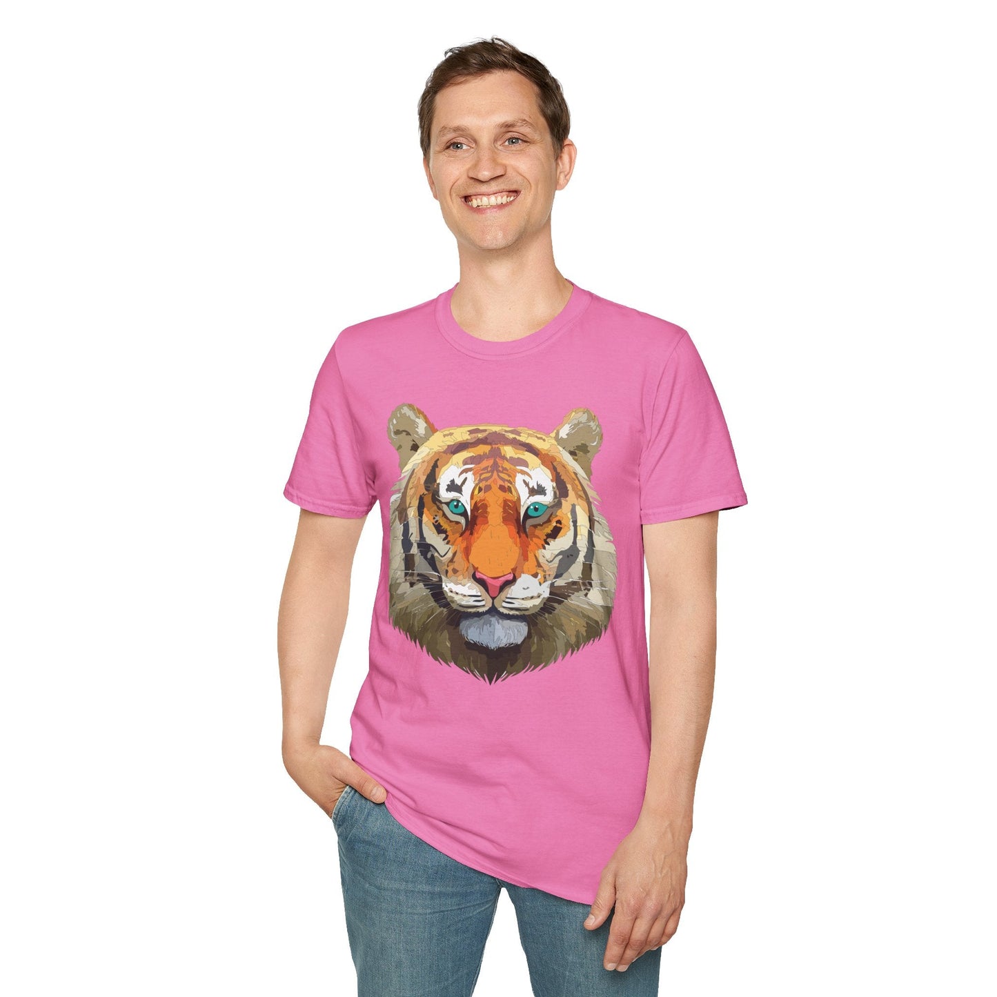 Tiger Shirt Unisex Animal Tee Gildan Softstyle 64000 Cotton Tee