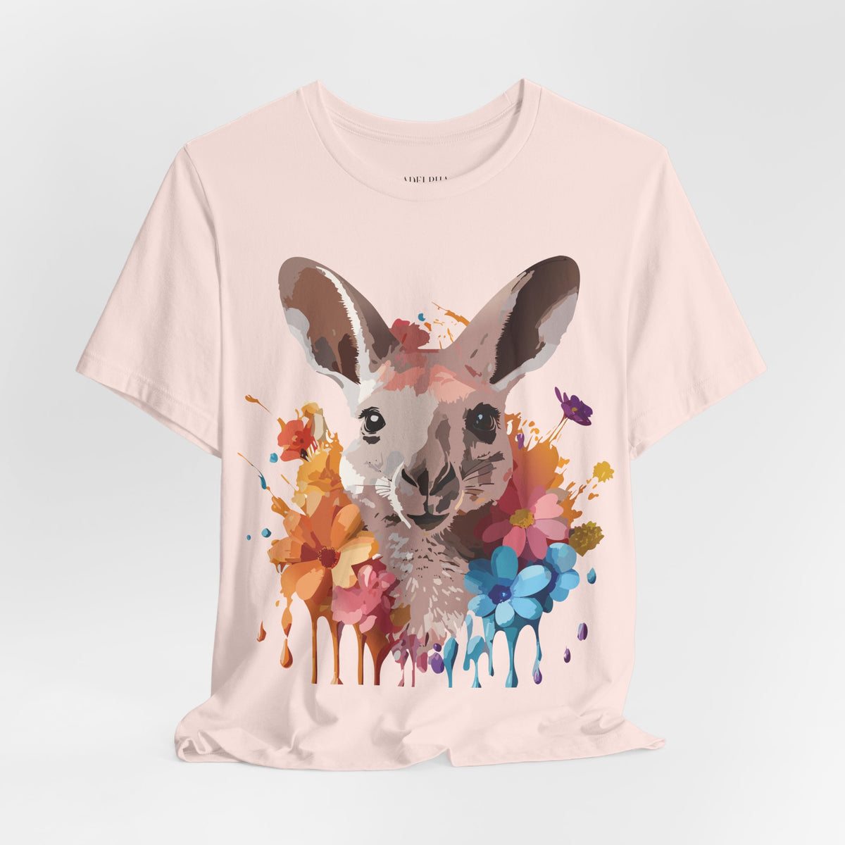 Kangaroo Graphic Unisex Cotton Bella+Canvas Tee with Art Animal Design e41