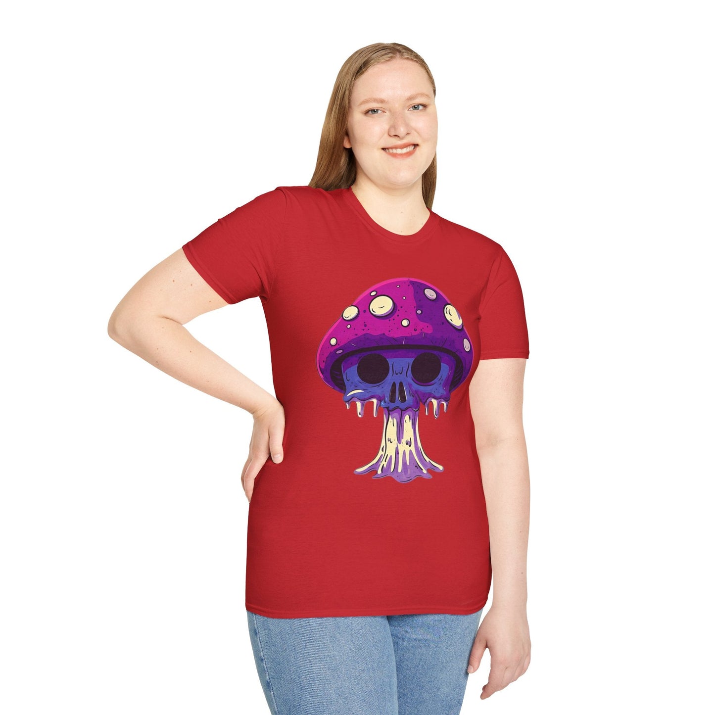 Funny Mashroom Graphic Unisex Softstyle Cotton With Cartoon Illustration Design 24