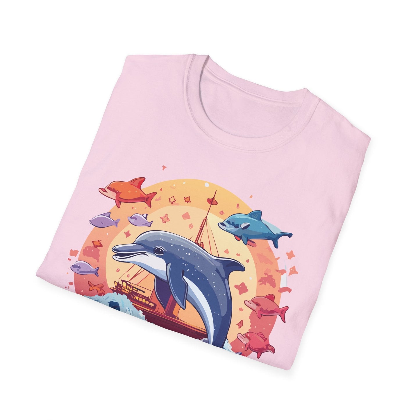 Dolphin Shirt Unisex Softstyle Cotton Tee 100 Percent Ring Spun Lightweight Breathable