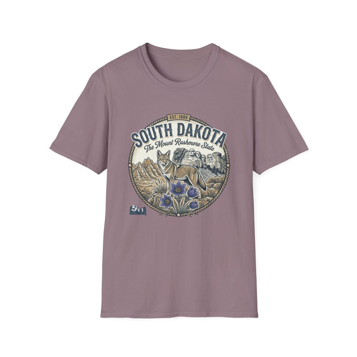 South Dakota Wildlife Tee – State Prairie Flowers Travel Tourist Graphic Tee Unisex 100 Cotton Gildan T-Shirt