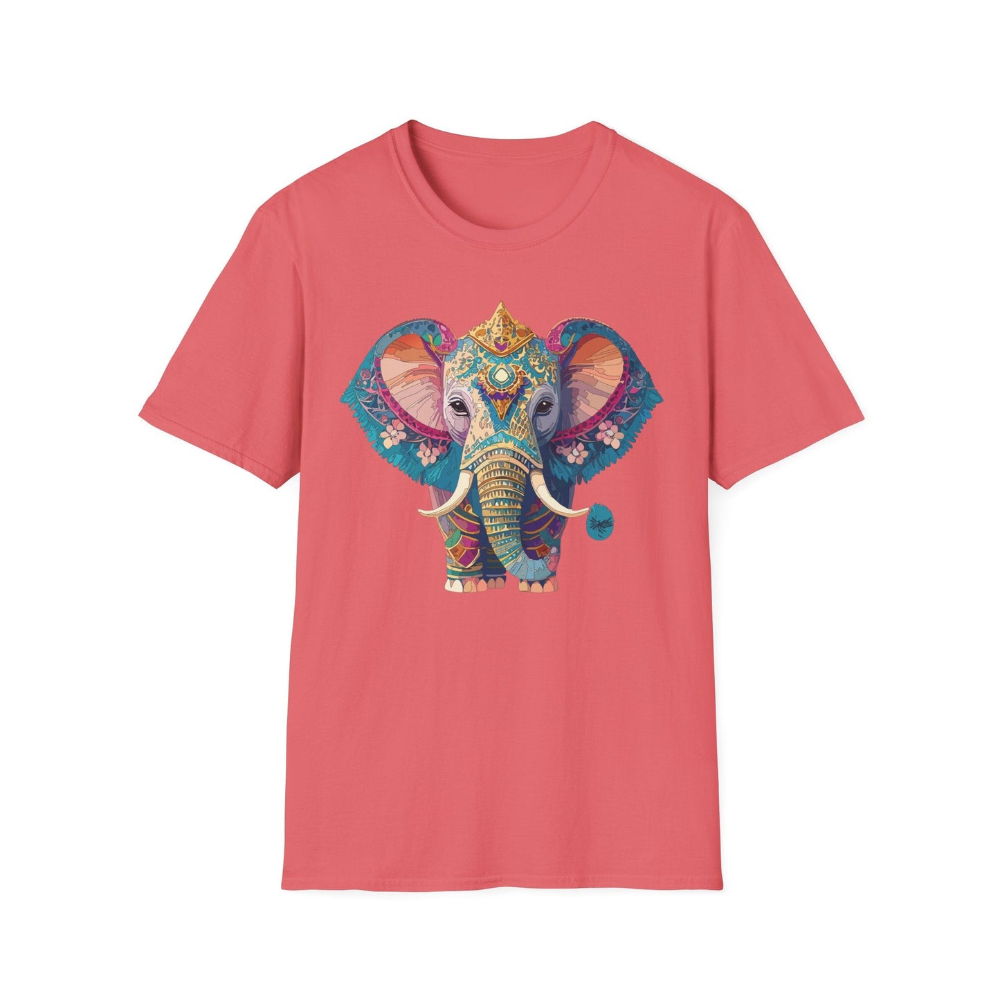 Elephant Shirt Unisex Animal Tee Softstyle 100 Percent Ring Spun Cotton Gildan 64000