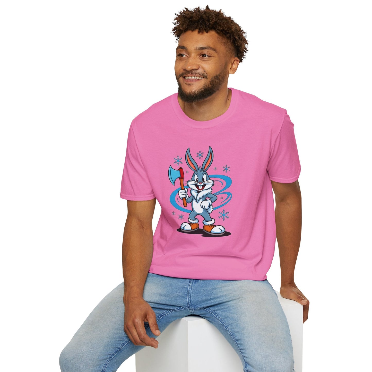 Bugs Bunny T Shirt Cartoon Print Unisex Softstyle Tee Gildan 64000 100 Percent Cotton